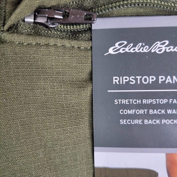 Eddie Bauer Men's Olive Green Ripstop Stretch Hiking Pants 40x32 NWT $70 - Picture 6 of 9